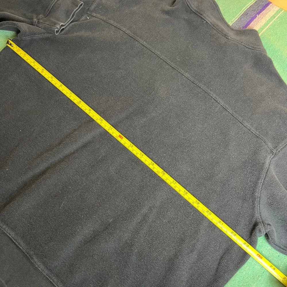 Wolverine Quarter Zip Pullover Mens Large Black Ribbed Cotton Knit Sweater